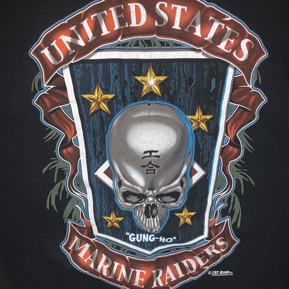7.62 Design United States marine Raiders double-sided graphics T-shirt XL Skull - Picture 3 of 8